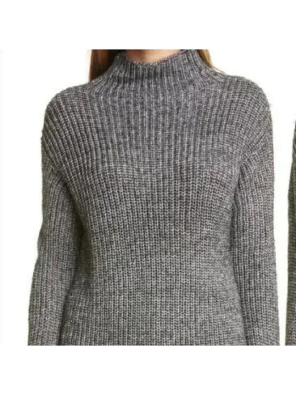 LINE Label Bnwot Mock Neck Sweater Women New Gray Mohair